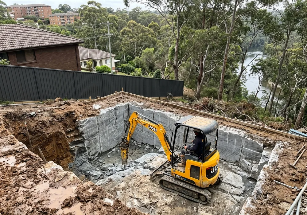 Site cut on a Narwee block