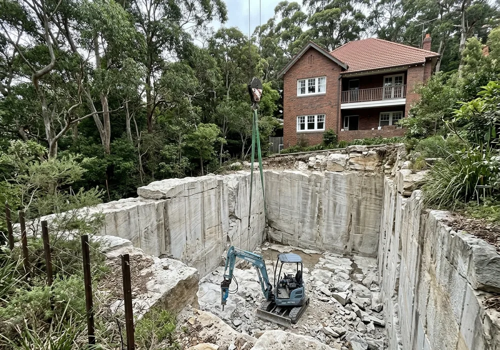 Rock excavation in Milsons Point