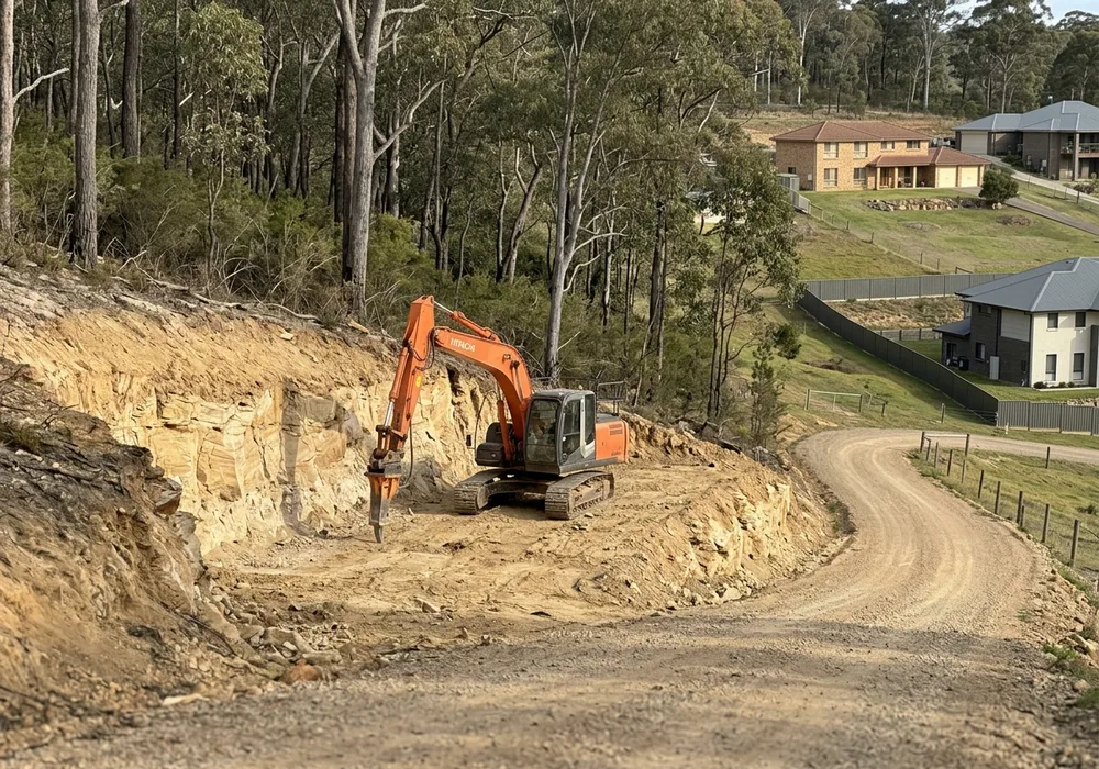 Rock excavation on a Dural acreage